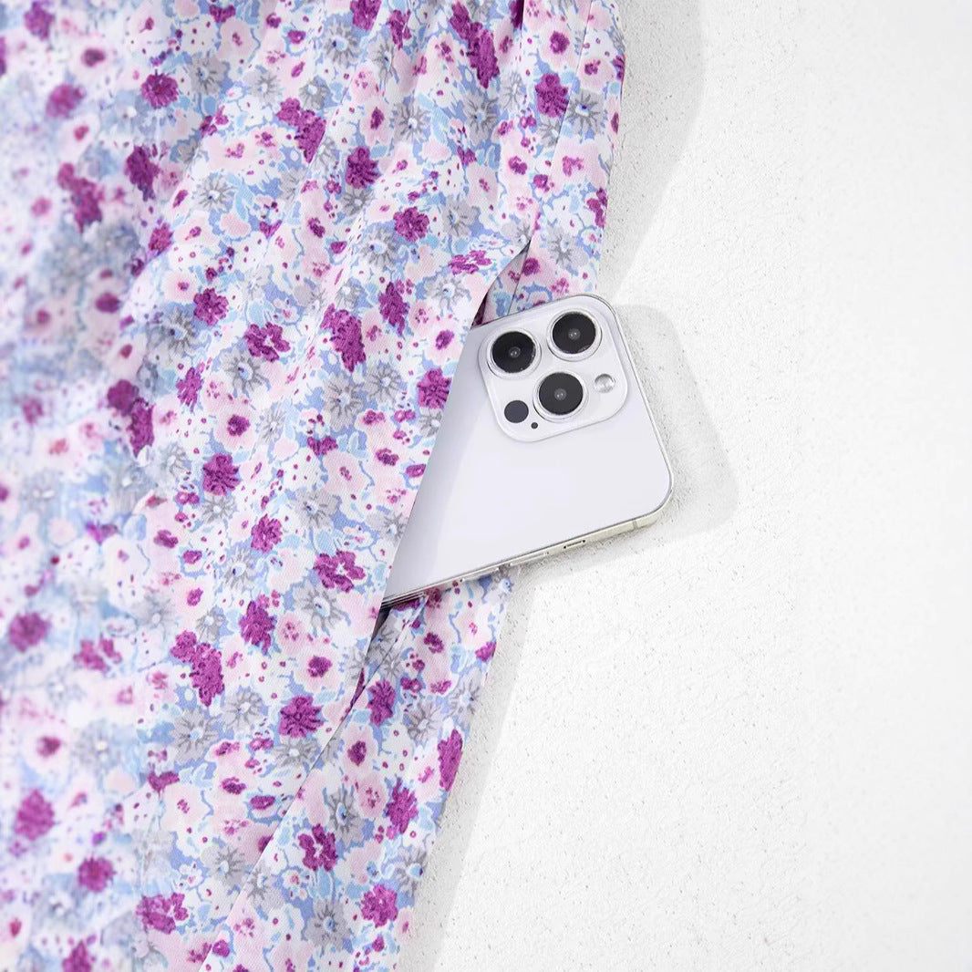Robe maxi femme avec motif floral nostalgique et haut élastique Chic und Stil