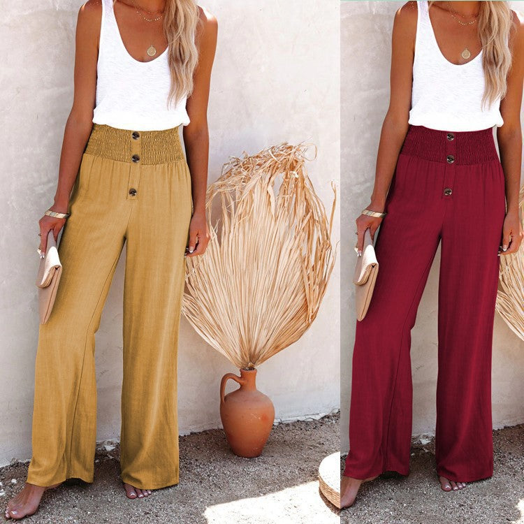 Wide leg palazzo pants for women with elastic waistband Chic and Style