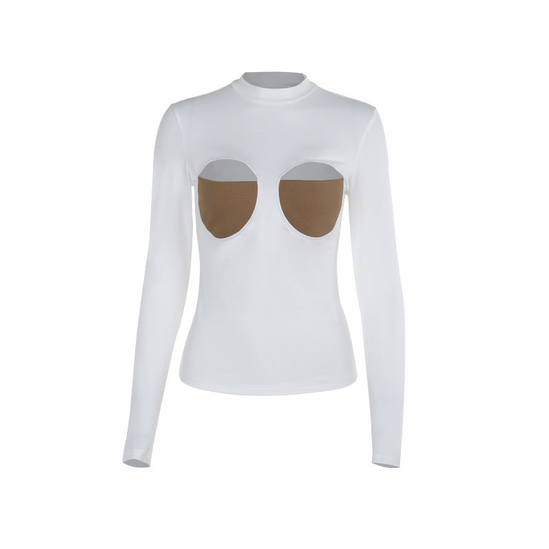 Dames Cut-Out Manches Longues Body Chic und Stil