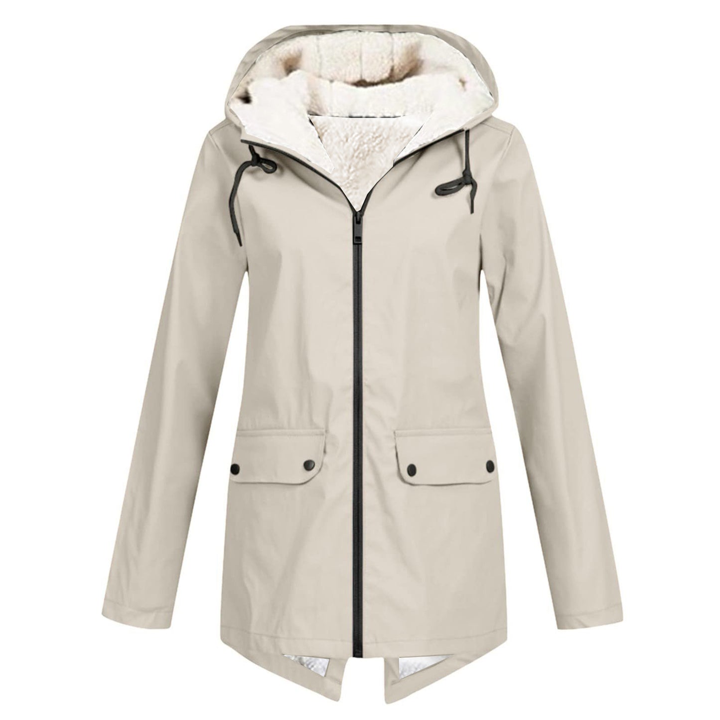Dames imperméable doudoune avec doublure douce et capuche ajustable Chic und Stil