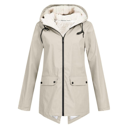 Dames imperméable doudoune avec doublure douce et capuche ajustable Chic und Stil