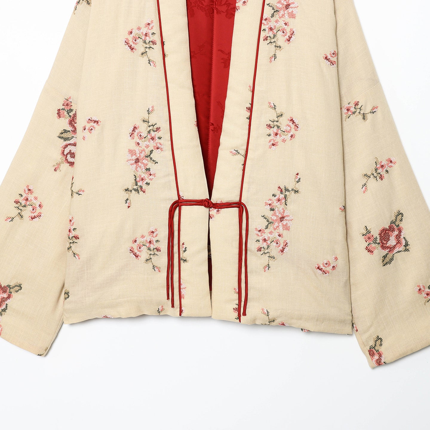 Dame Kimono avec broderie florale et ceinture élégante à la taille Chic und Stil