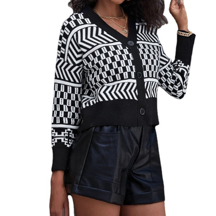 Dames gilet à la mode avec design géométrique Chic und Stil