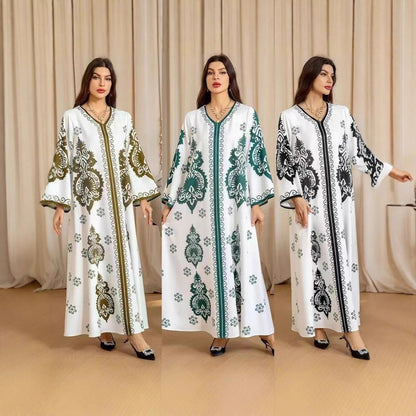 Robe kaftan pour dames avec un motif artistique et une coupe décontractée Chic und Stil