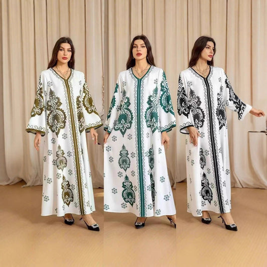 Robe kaftan pour dames avec un motif artistique et une coupe décontractée Chic und Stil