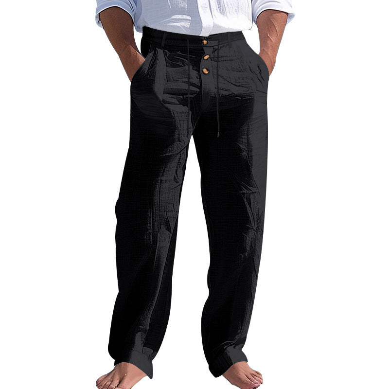 Casual beach pants for men with adjustable waist and practical pockets Chic and Style