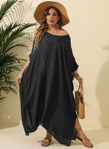 Dames Robe de Plage Légère Off-Shoulder Chic und Stil