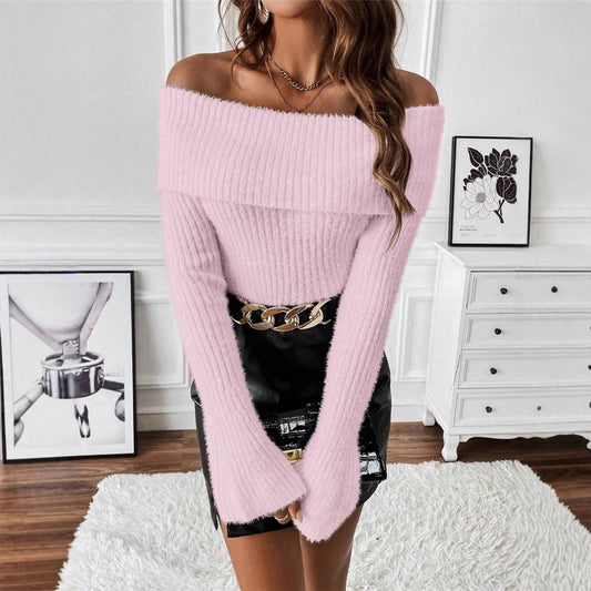 Femmes Pull en tricot Off-Shoulder Chic und Stil