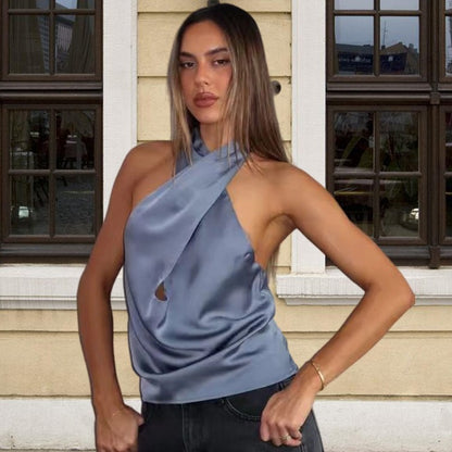 Dames Haut en chiffon élégant avec coupe asymétrique Chic und Stil