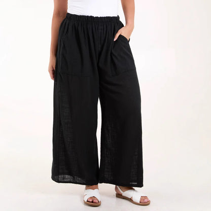 Light chiffon pants for women with elastic waist and practical pockets Chic and Style
