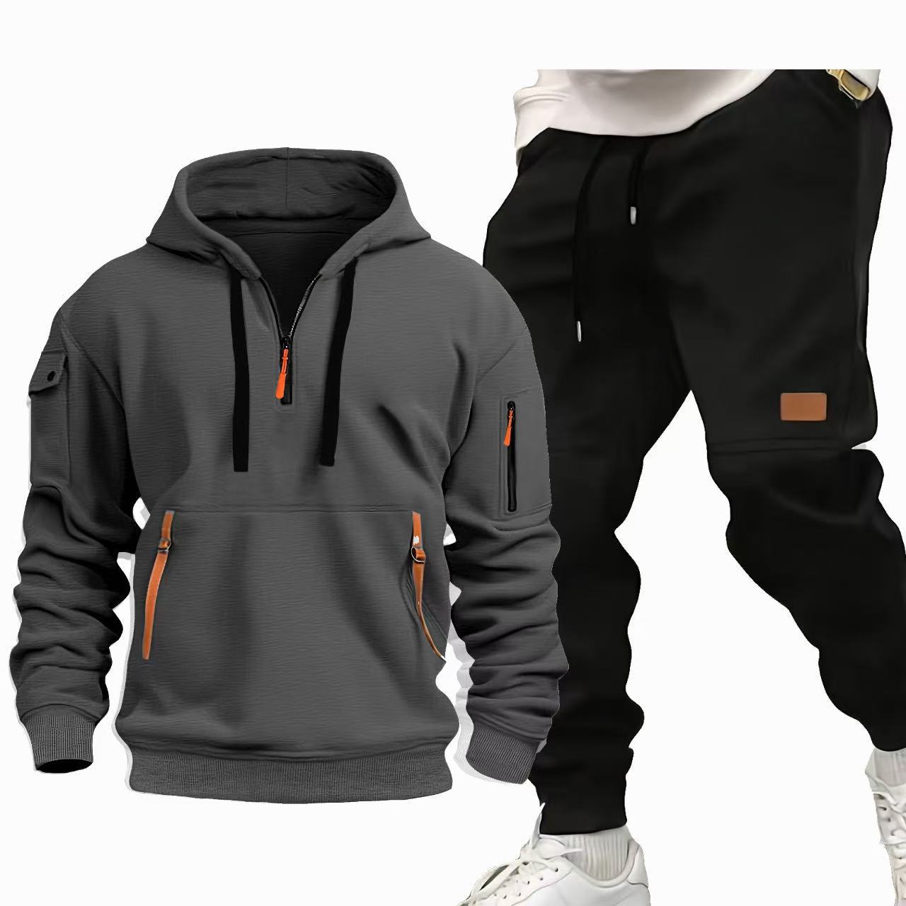 Chic und Stil Functional Hooded Sweatshirt and Jogging Pants Set for Men