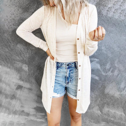Cardigan long pour femmes avec des boutons pratiques et une coupe décontractée Chic und Stil