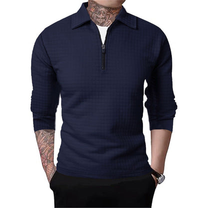 Pull structuré pour hommes avec zip court Chic und Stil