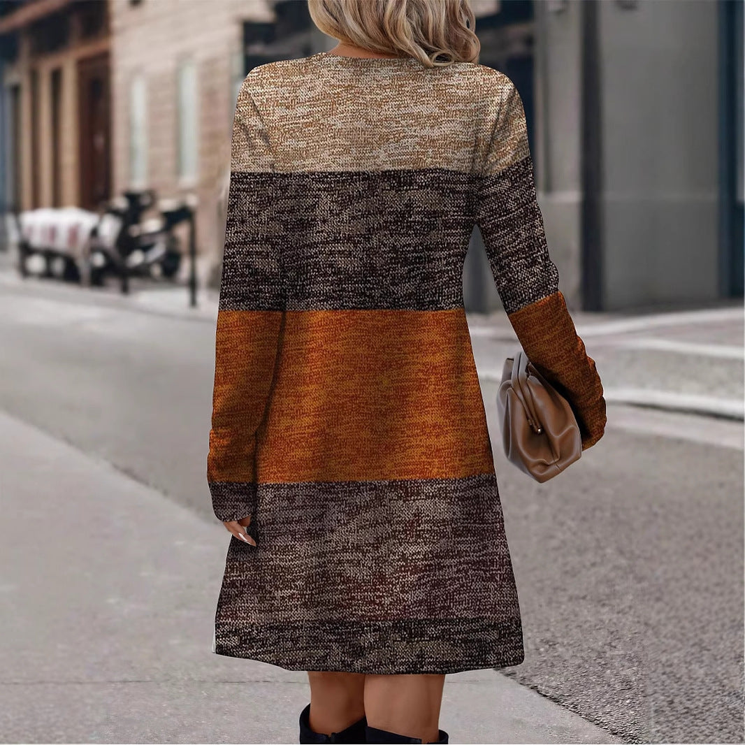 Robe en tricot pour dames au design décontracté en blocs de couleur Chic und Stil