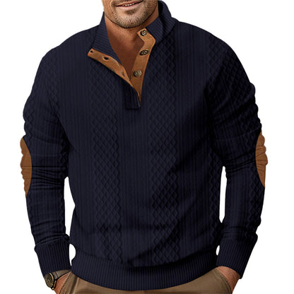Pull en tricot tendance pour hommes avec une structure unique et col Chic und Stil