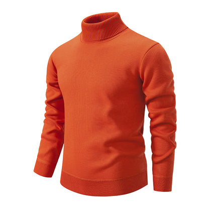 Pull à col roulé pour hommes en tricot doux avec design structuré Chic und Stil