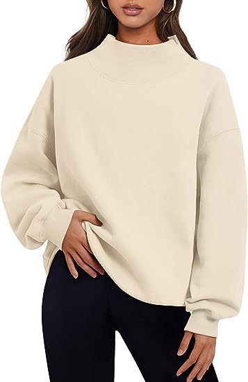 Pull-over décontracté pour dames avec col haut et manches larges Chic und Stil
