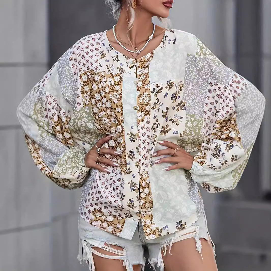 Chemisier femme avec un design patchwork unique Chic und Stil