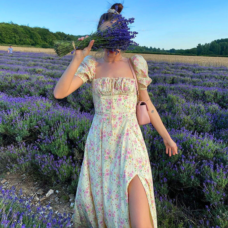 Robe d'été pour femme avec basque et fentes hautes Chic und Stil