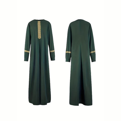 Robe kaftan pour femmes avec des accents dorés élégants et des manches longues Chic und Stil