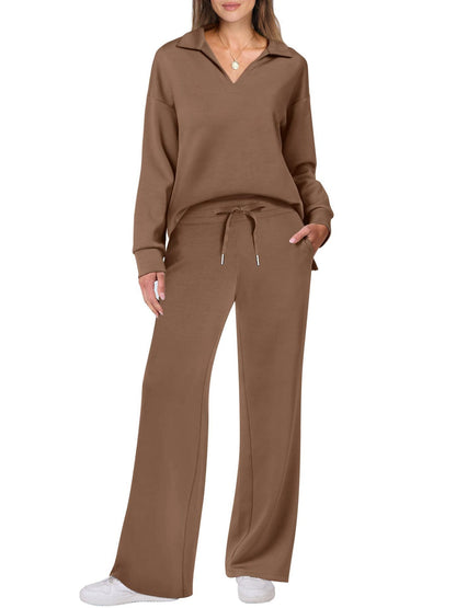 Ensemble décontracté pour femmes composé d'un pull oversized et d'un pantalon de jogging large Chic und Stil