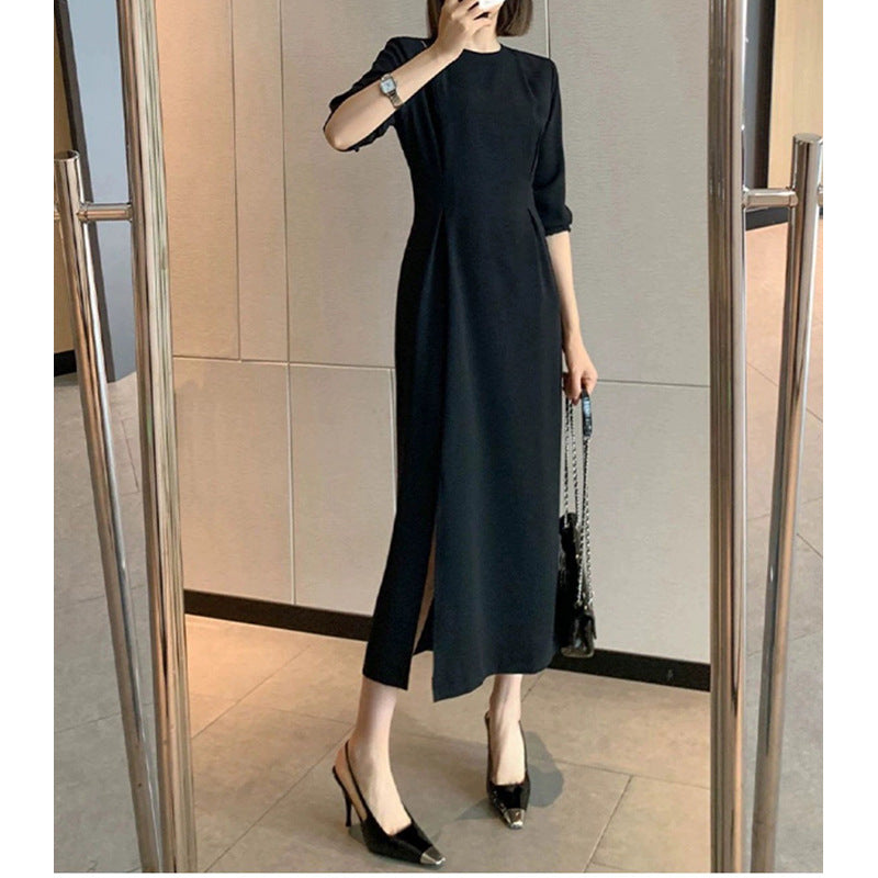 Robe maxi élégante à fente latérale pour femmes Chic und Stil