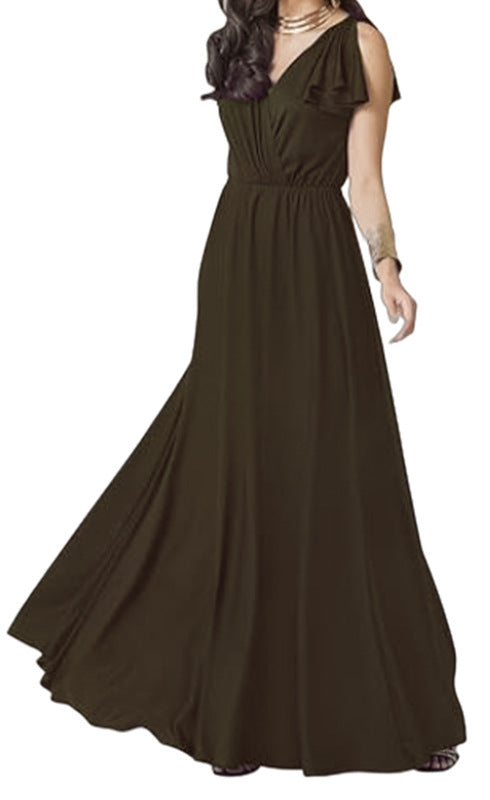 Robe maxi pour femmes avec de jolis volants et une taille élastique Chic und Stil