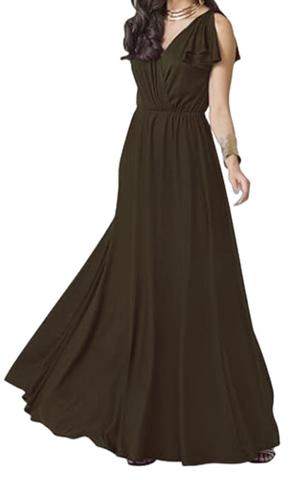 Robe maxi pour femmes avec de jolis volants et une taille élastique Chic und Stil