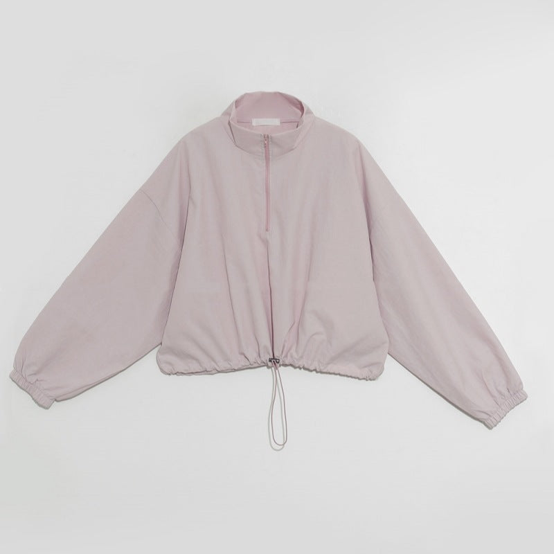 Veste de transition décontractée pour femmes avec col haut et cordon réglable Chic & Stil