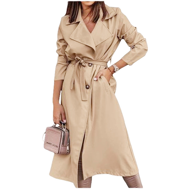 Dames élégant trench-coat avec ceinture et silhouette féminine Heidi-Modèle