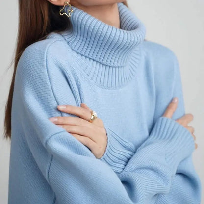 Pull à col roulé oversize pour femme avec structure côtelée Chic und Stil