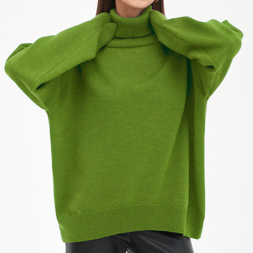 Pull à col roulé oversize pour femme avec structure côtelée Chic und Stil