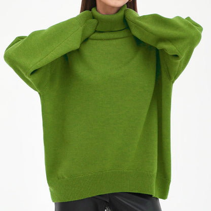 Pull à col roulé oversize pour femme avec structure côtelée Chic und Stil