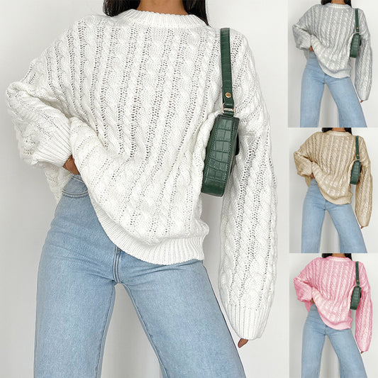 Pull en grosse maille pour femmes avec un motif torsadé raffiné en matériau doux Chic und Stil
