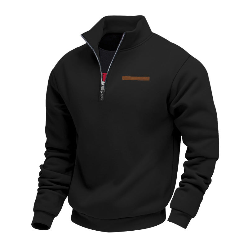 Sporty fleece pullover for men with half-zip Chic und Stil