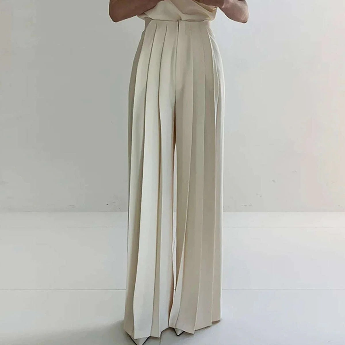 Dames Élégant Combinaison avec Jambe Large et Coupe Cintrée Chic und Stil