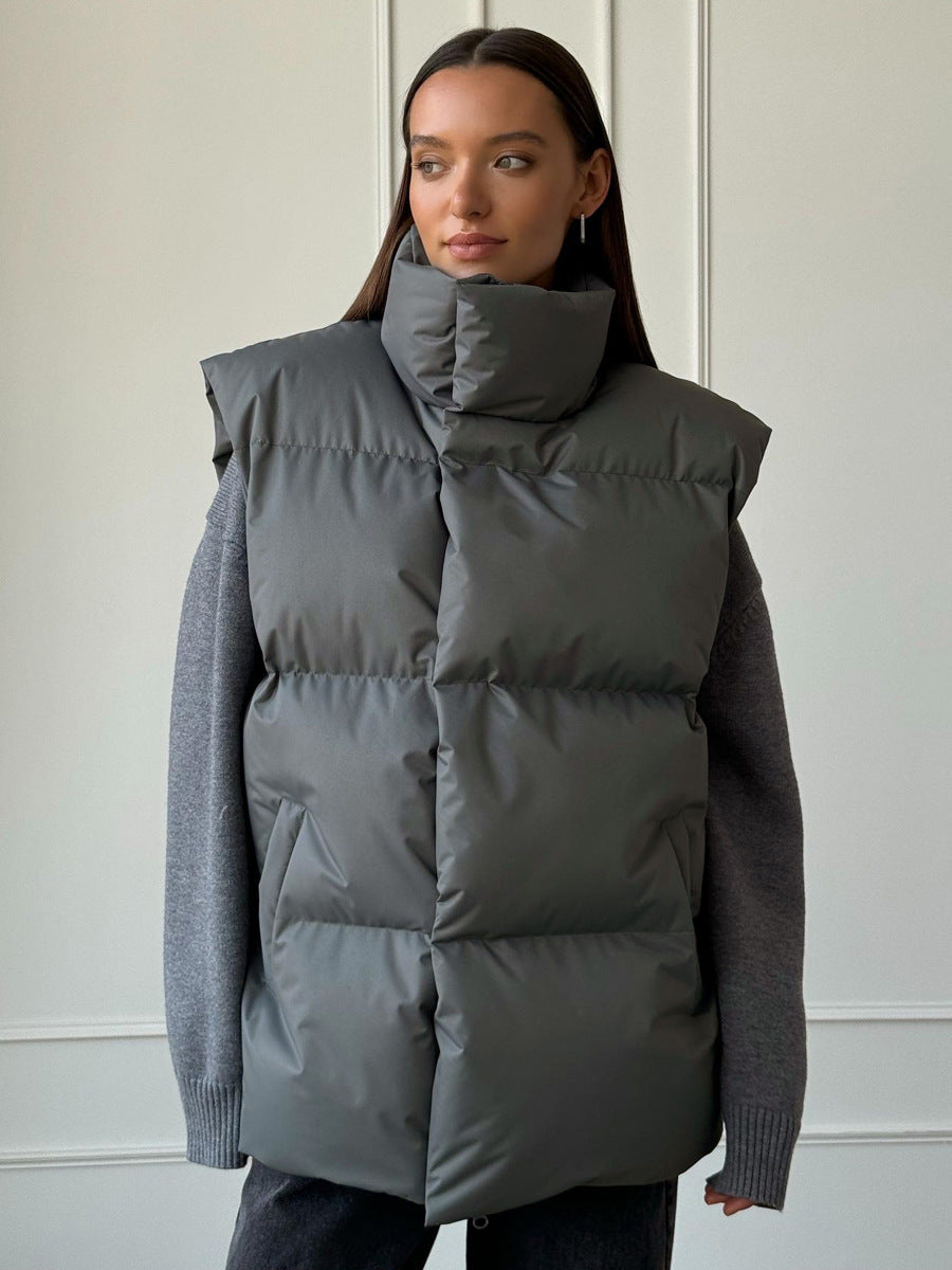 Dames gilet rembourré avec col haut et poches latérales pratiques Chic und Stil