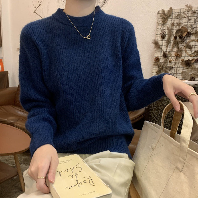 Dames Pull en fine maille élégant avec col haut et coupe décontractée Chic und Stil