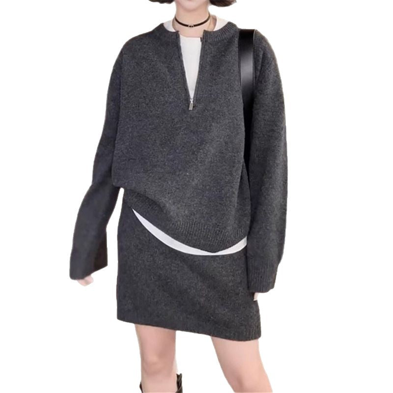 Pull en tricot pour femmes avec une coupe moderne et une fermeture éclair décorative Chic und Stil