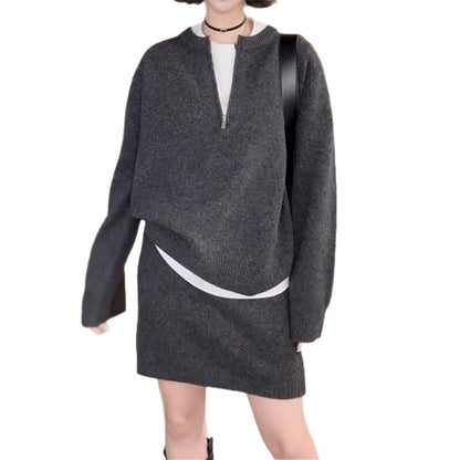 Pull en tricot pour femmes avec une coupe moderne et une fermeture éclair décorative Chic und Stil
