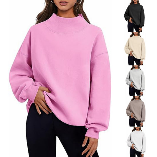 Pull-over décontracté pour dames avec col haut et manches larges Chic und Stil