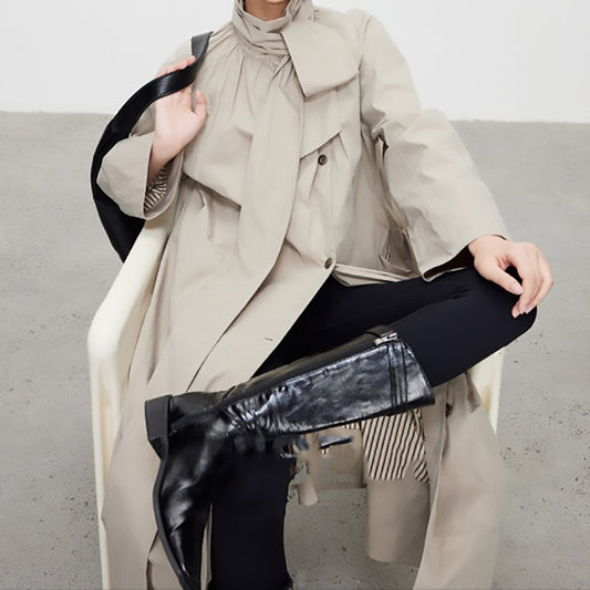 Manteau utilitaire long pour femmes avec nœud ajustable Chic und Stil