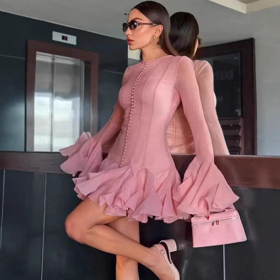 Robe à franges pour femmes avec finition en volants fluides Chic und Stil