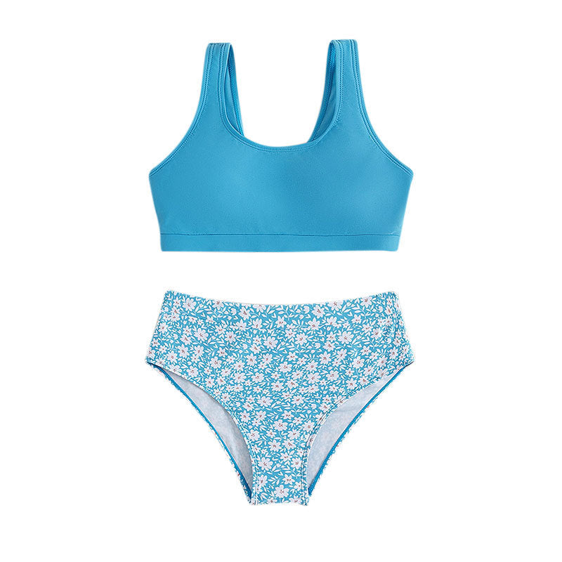 Dames Ensemble de bikini floral à taille haute sportif Chic und Stil