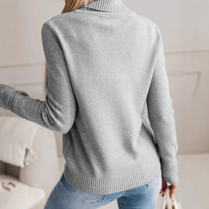Pull à col roulé élégant pour dames avec détails en boutons Chic und Stil