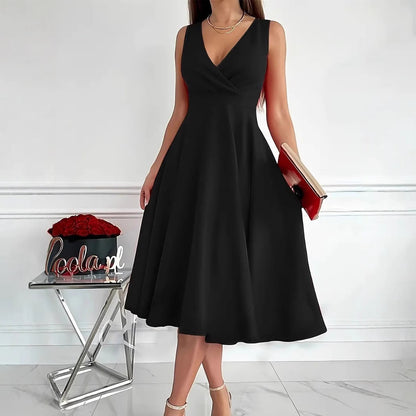 Robe portefeuille élégante à ligne A pour femmes avec décolleté en V Chic und Stil