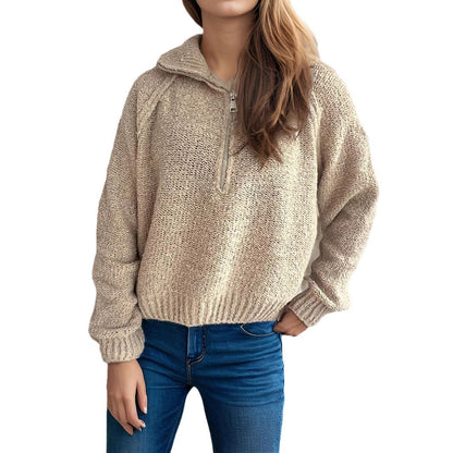 Pull-over zippé décontracté pour dames avec coupe oversize et col haut Chic und Stil