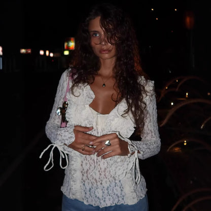 Chemisier femme avec embellissement en dentelle Chic und Stil