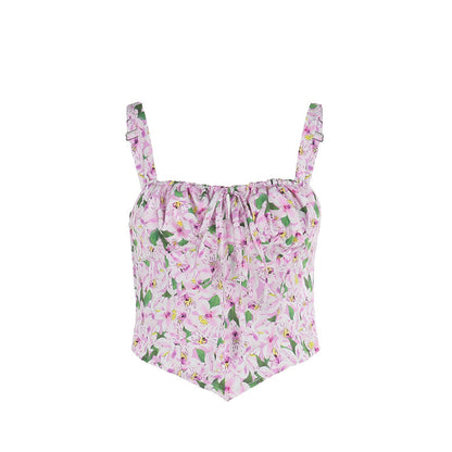 Dames fleurs corset crop top Chic und Stil