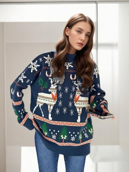 Pull de Noël pour femmes avec des motifs festifs et une coupe décontractée Chic und Stil
